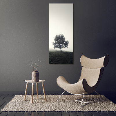 Large canvas wall art Tree in the fog