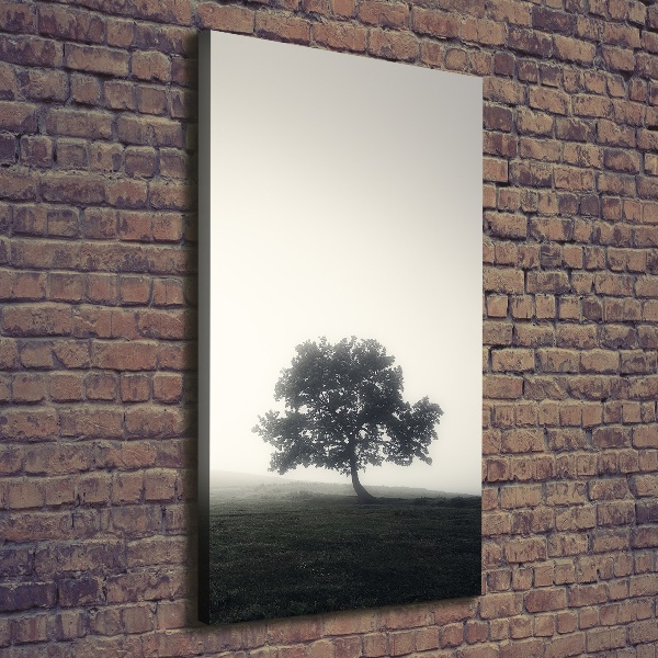 Large canvas wall art Tree in the fog