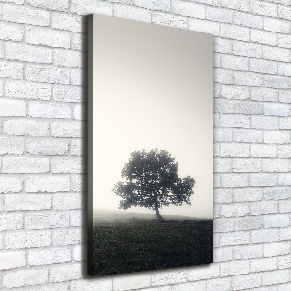 Large canvas wall art Tree in the fog