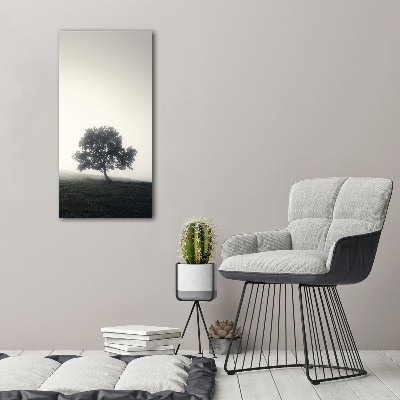 Large canvas wall art Tree in the fog