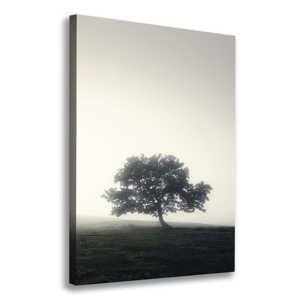 Large canvas wall art Tree in the fog