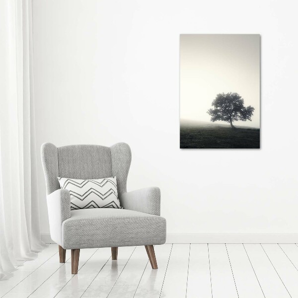 Large canvas wall art Tree in the fog