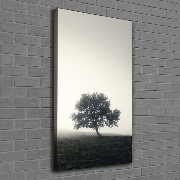 Large canvas wall art Tree in the fog