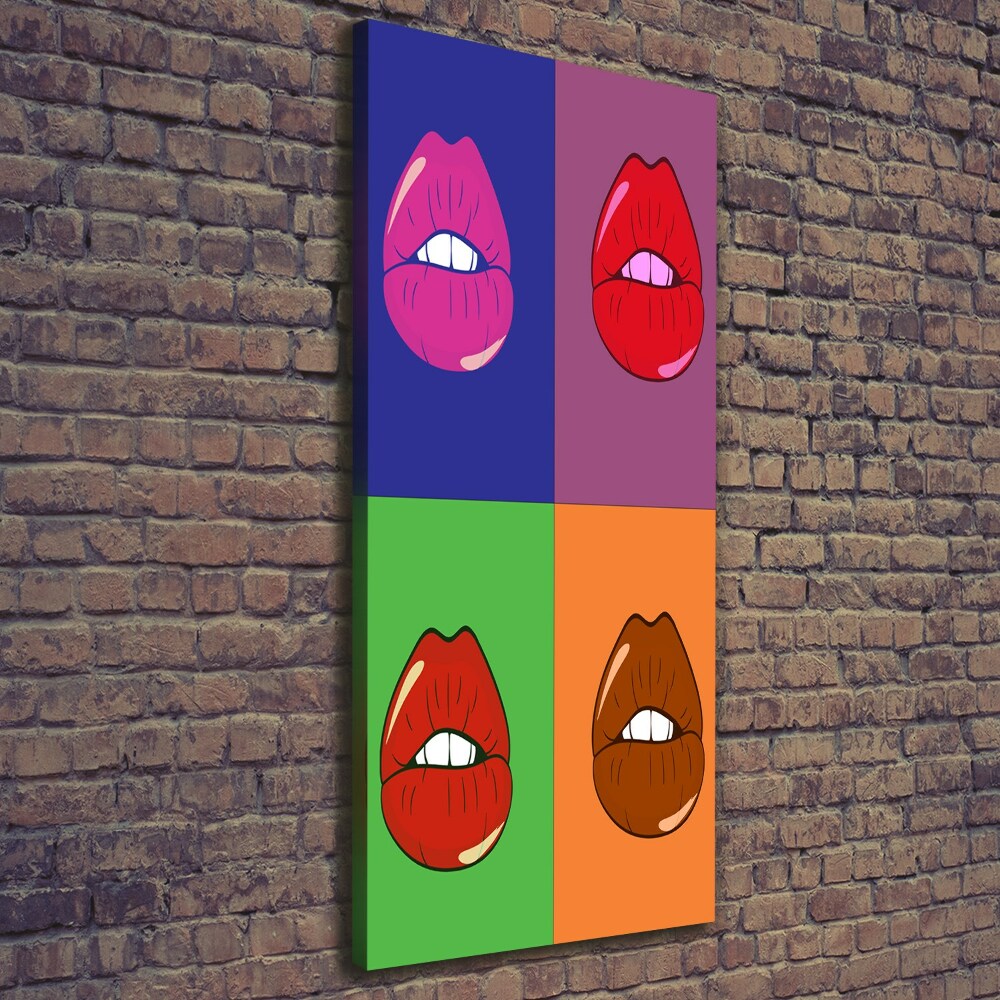 Canvas wall art Colorful lips