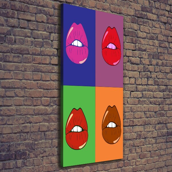 Canvas wall art Colorful lips