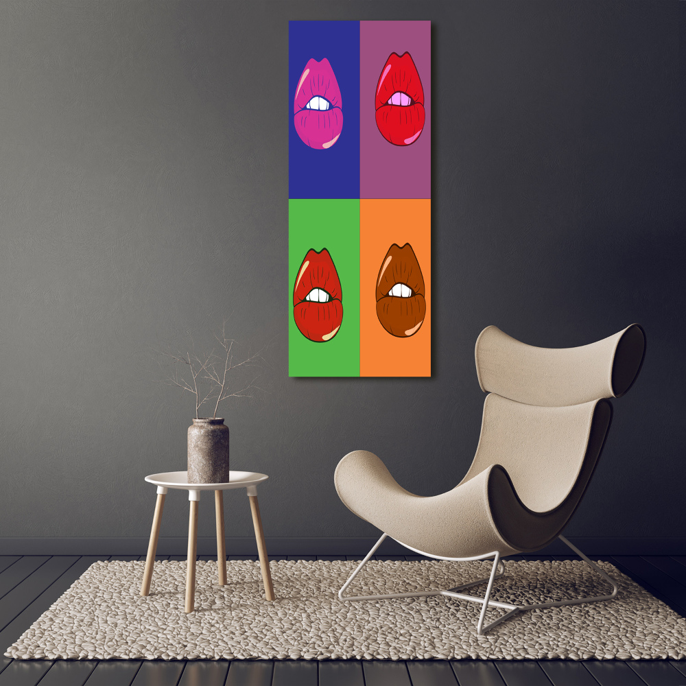 Canvas wall art Colorful lips