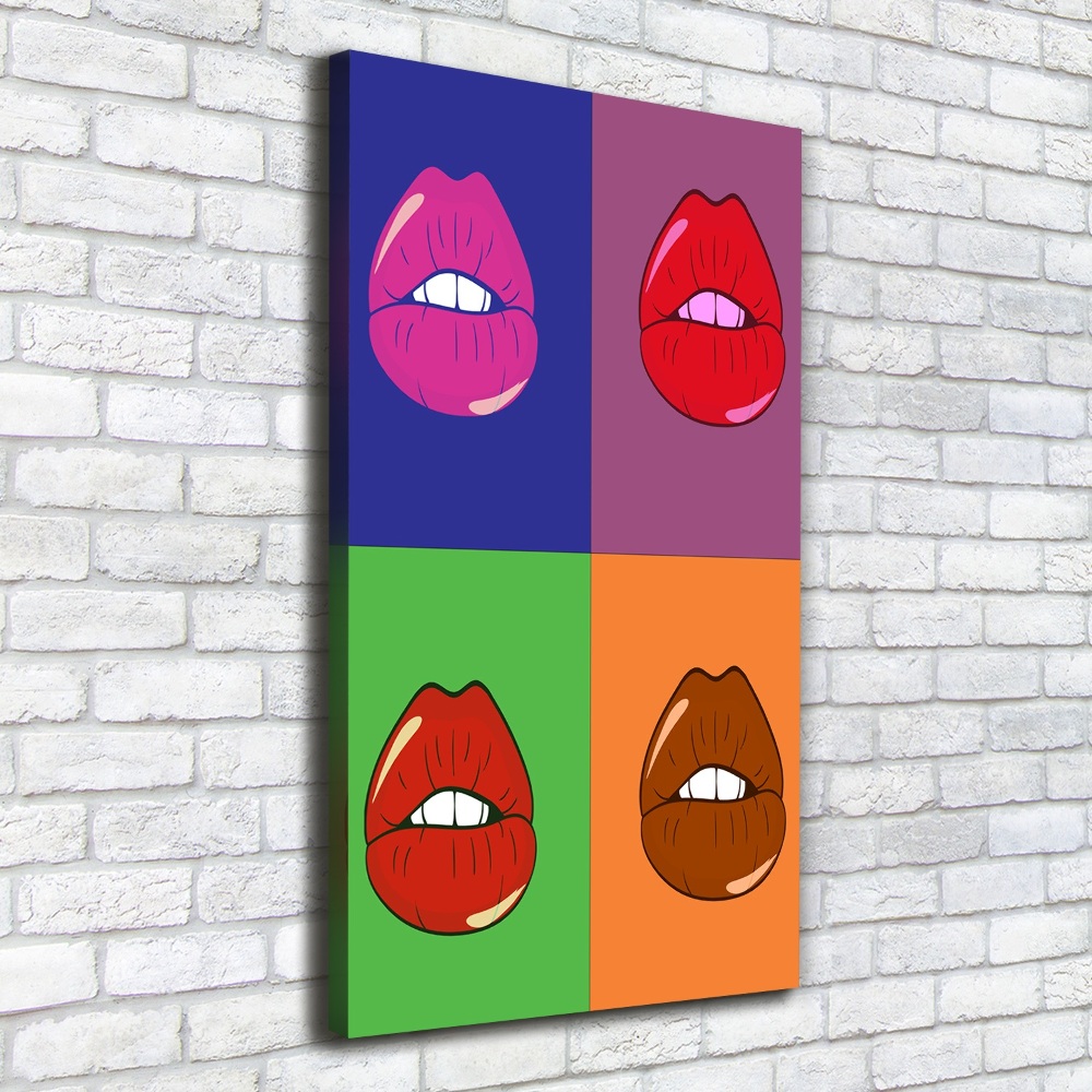 Canvas wall art Colorful lips