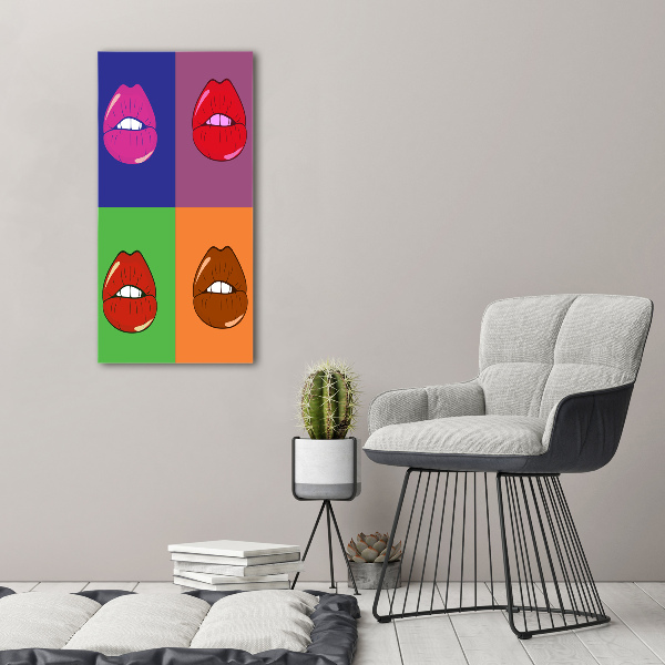 Canvas wall art Colorful lips