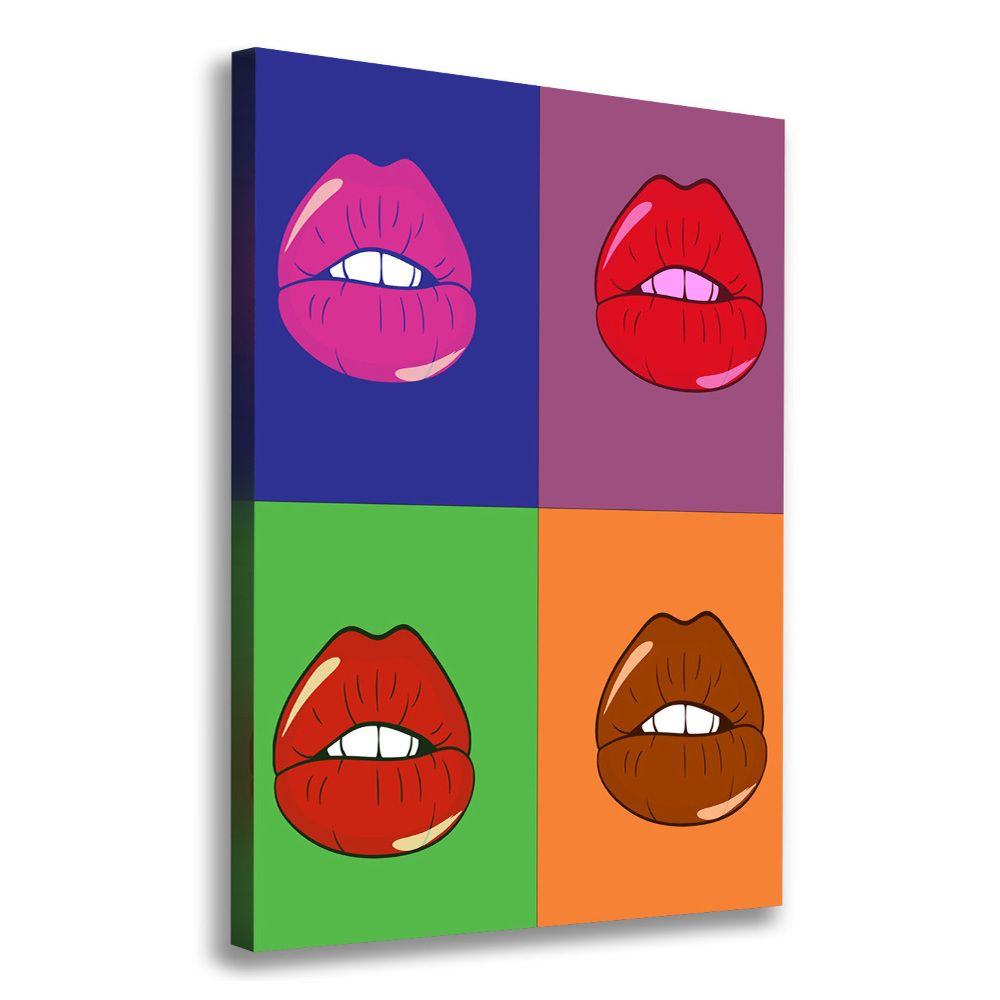 Canvas wall art Colorful lips