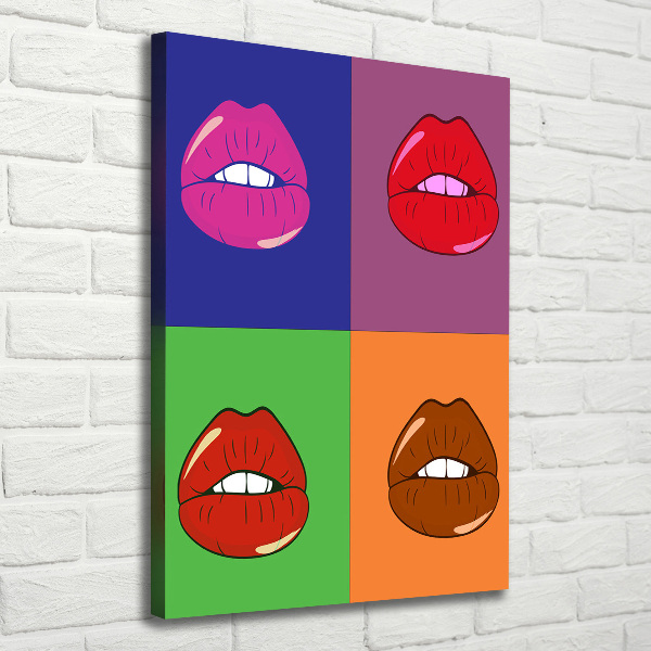 Canvas wall art Colorful lips