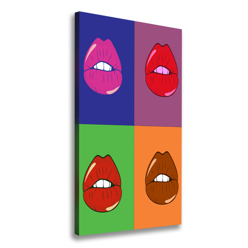 Canvas wall art Colorful lips