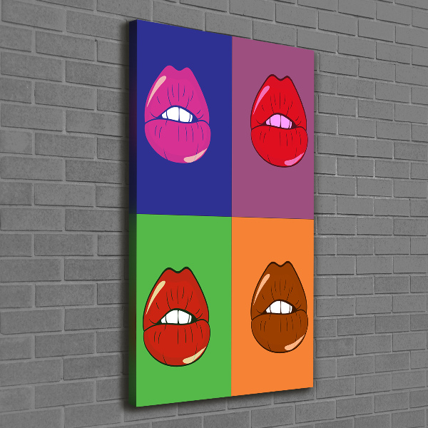 Canvas wall art Colorful lips