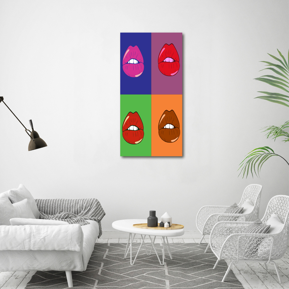 Canvas wall art Colorful lips