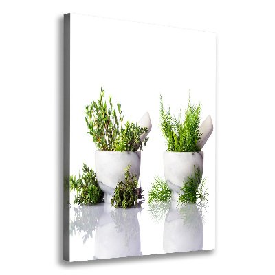 Canvas wall art Mortars and herbs