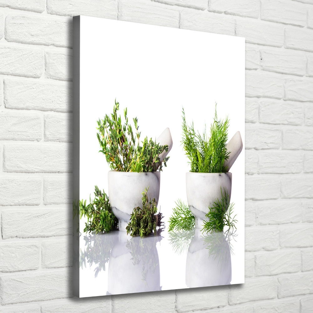 Canvas wall art Mortars and herbs