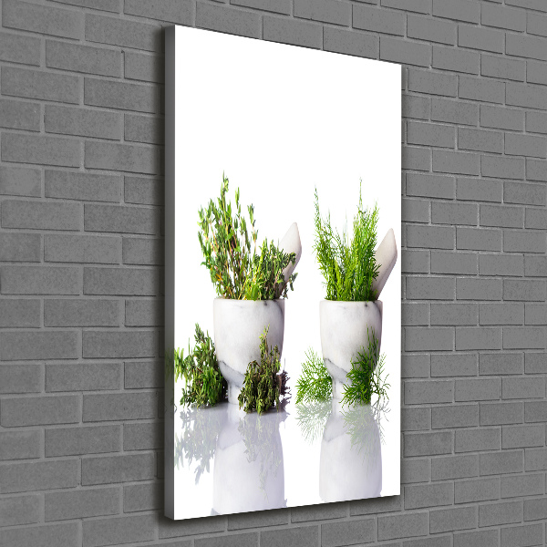 Canvas wall art Mortars and herbs