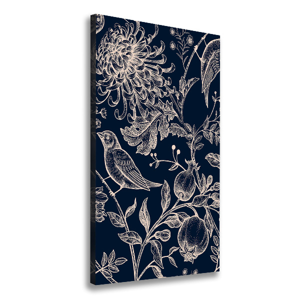 Canvas wall art Flowers and birds