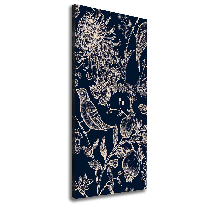 Canvas wall art Flowers and birds