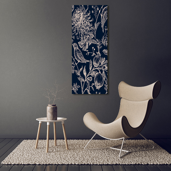 Canvas wall art Flowers and birds