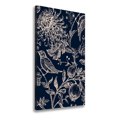 Canvas wall art Flowers and birds