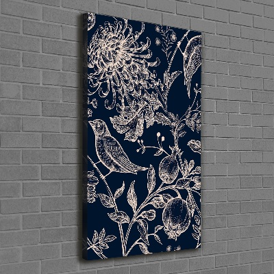 Canvas wall art Flowers and birds