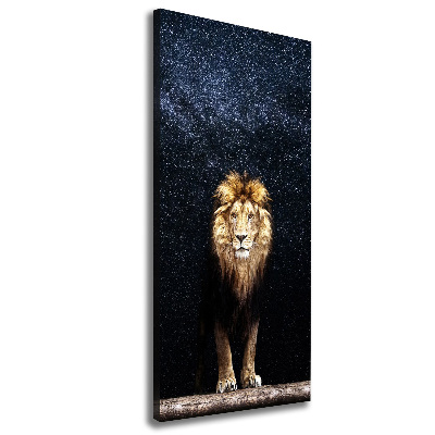 Canvas print Lion against the backdrop of the stars