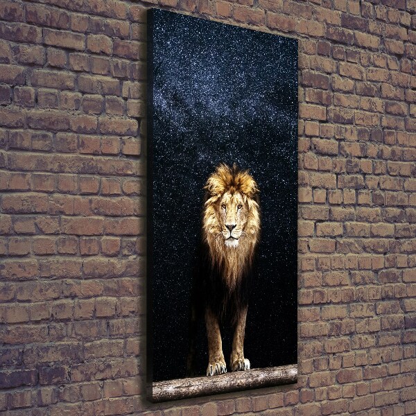 Canvas print Lion against the backdrop of the stars