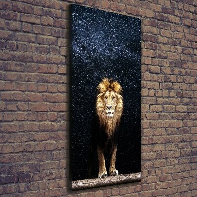 Canvas print Lion against the backdrop of the stars