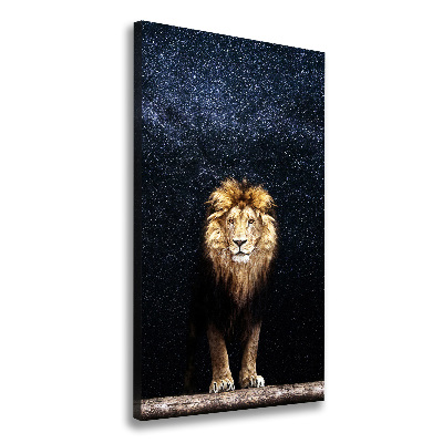 Canvas print Lion against the backdrop of the stars