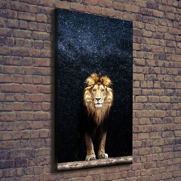 Canvas print Lion against the backdrop of the stars