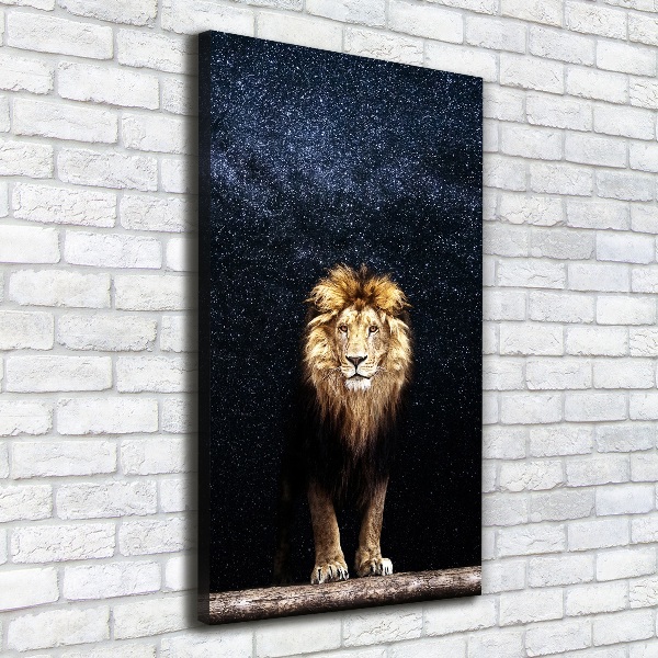 Canvas print Lion against the backdrop of the stars