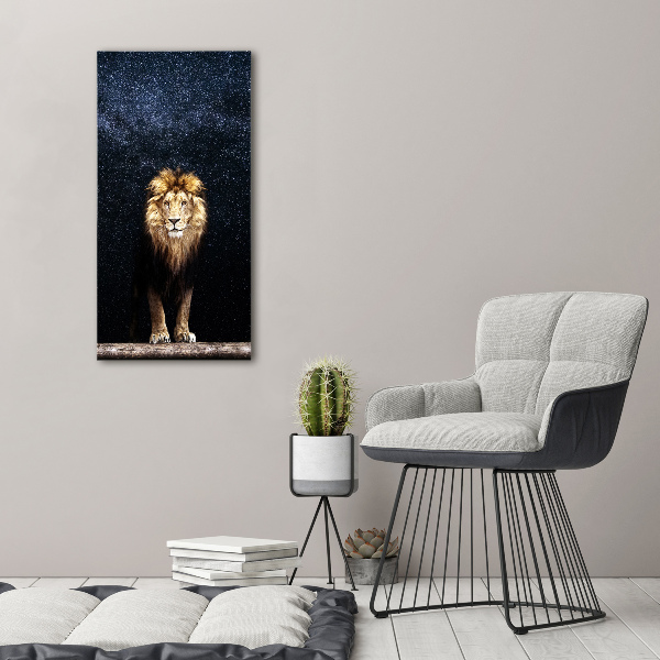 Canvas print Lion against the backdrop of the stars