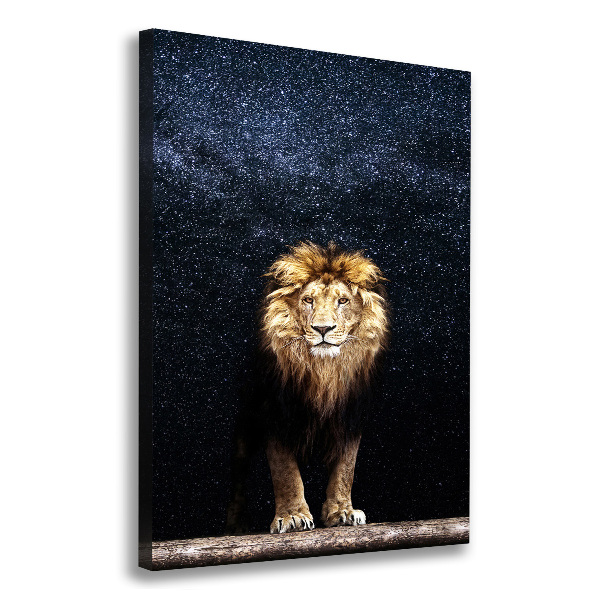 Canvas print Lion against the backdrop of the stars