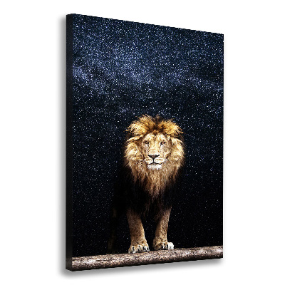 Canvas print Lion against the backdrop of the stars