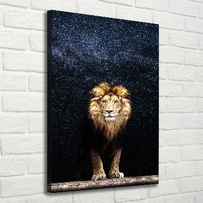 Canvas print Lion against the backdrop of the stars