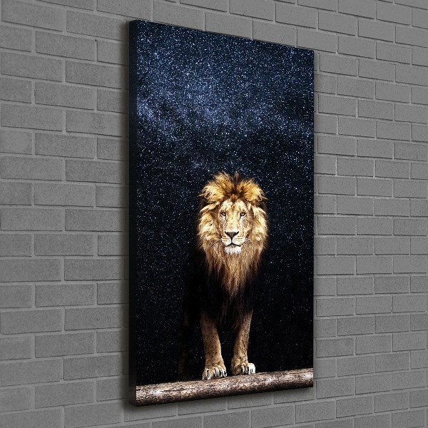 Canvas print Lion against the backdrop of the stars