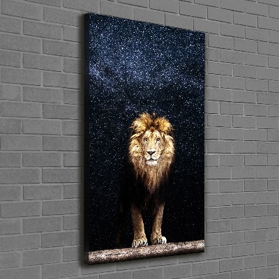 Canvas print Lion against the backdrop of the stars