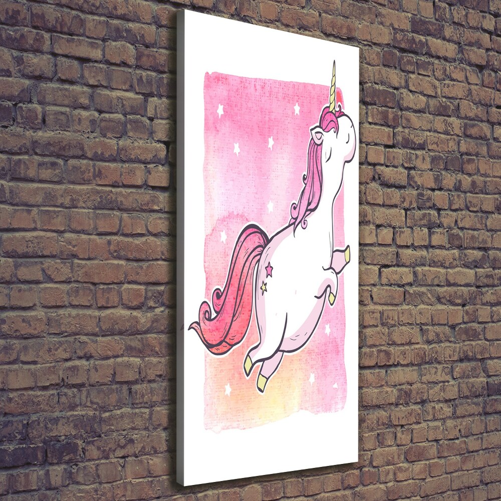 Large canvas wall art Pink unicorn