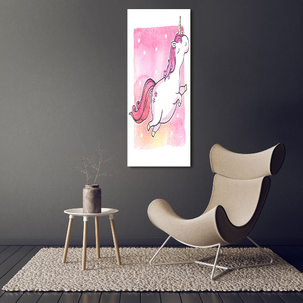 Large canvas wall art Pink unicorn