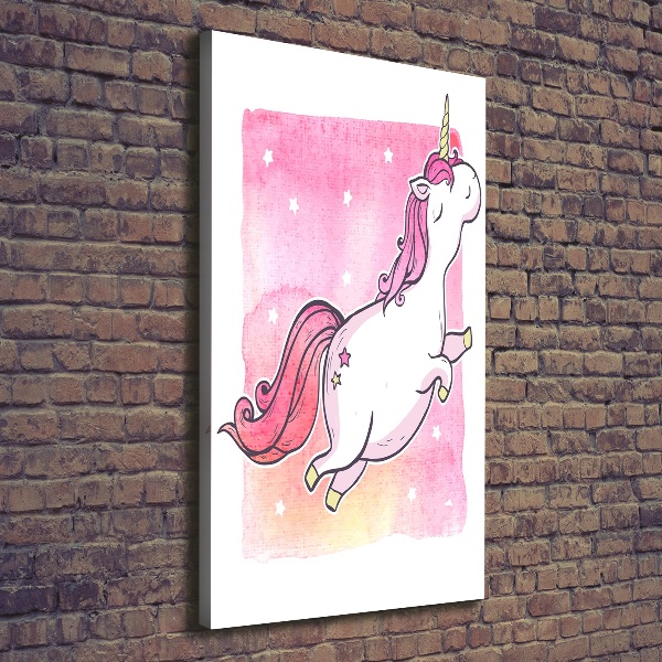 Large canvas wall art Pink unicorn