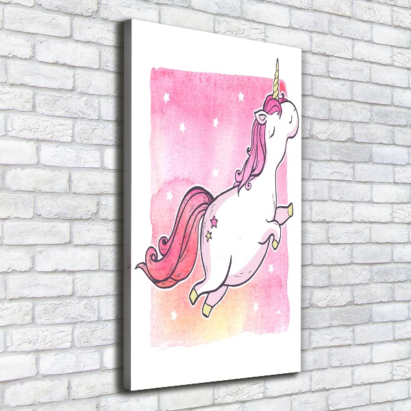 Large canvas wall art Pink unicorn