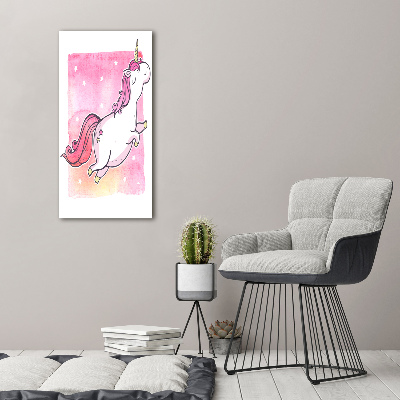 Large canvas wall art Pink unicorn