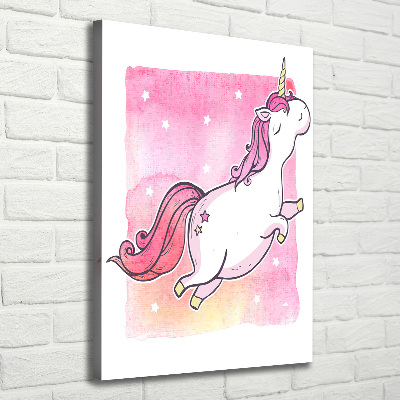 Large canvas wall art Pink unicorn