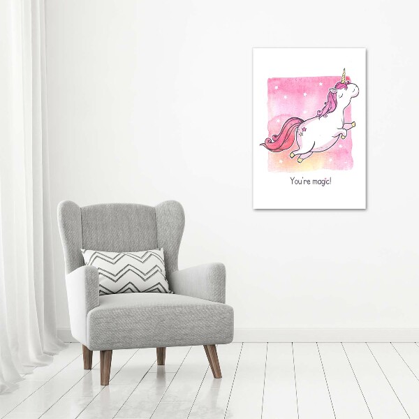 Large canvas wall art Pink unicorn