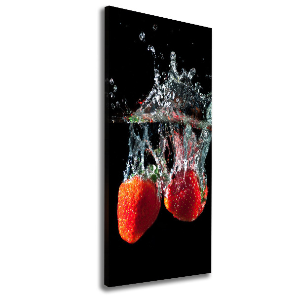 Canvas print Strawberries under water