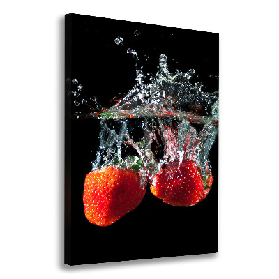 Canvas print Strawberries under water