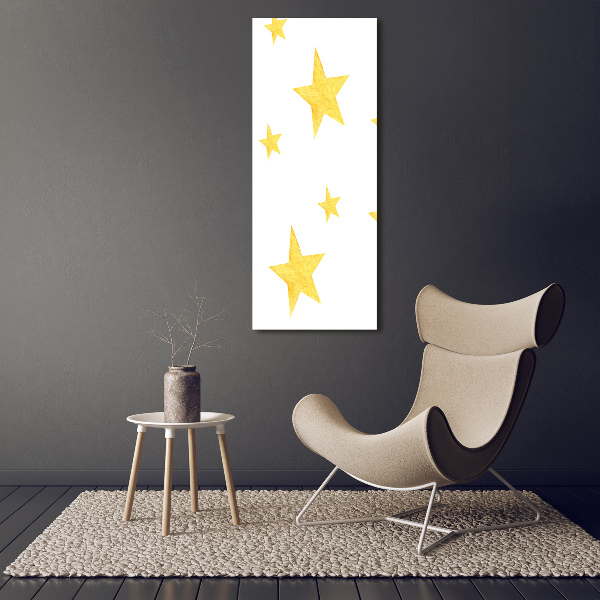 Wall art canvas large Yellow stars