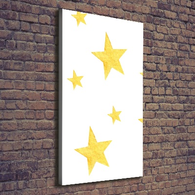 Wall art canvas large Yellow stars