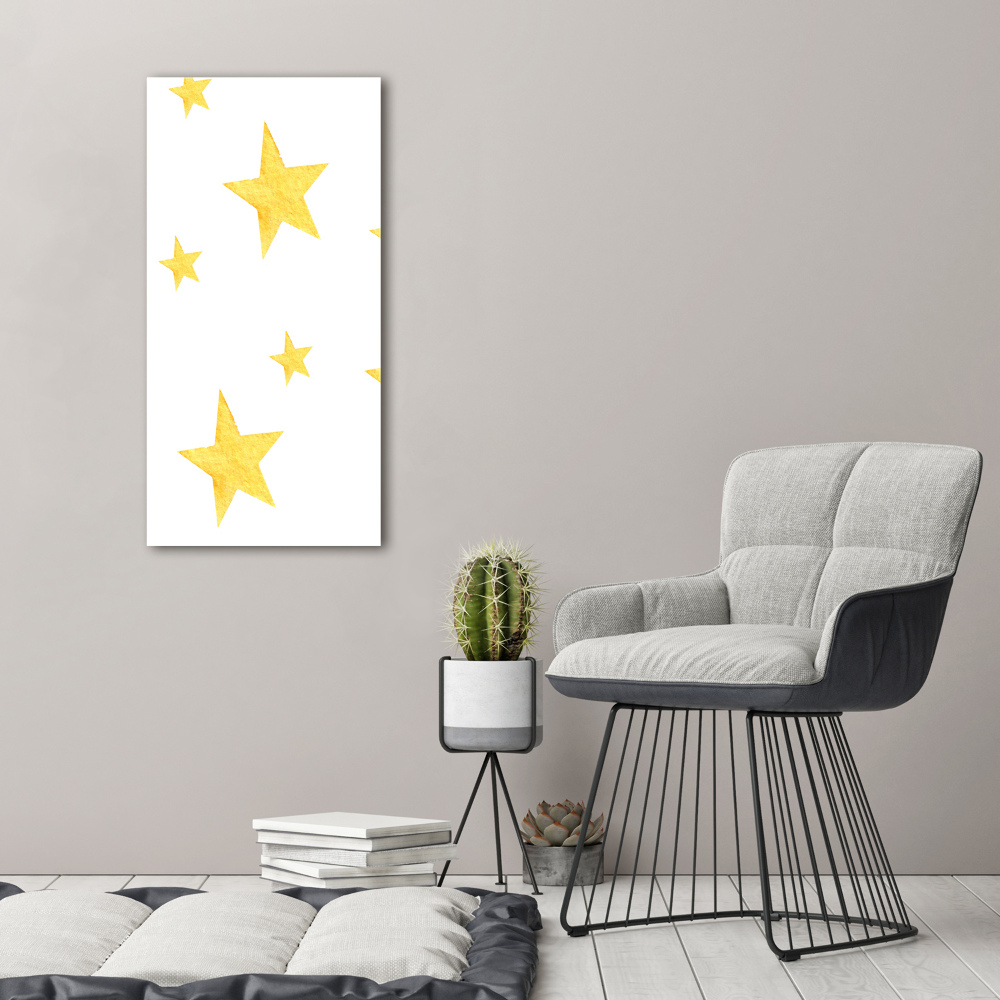 Wall art canvas large Yellow stars