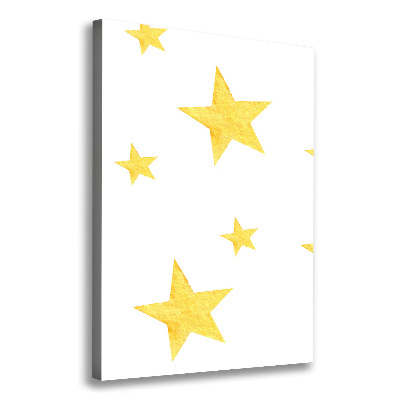 Wall art canvas large Yellow stars